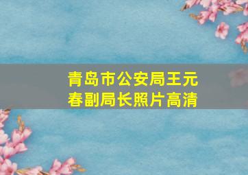 青岛市公安局王元春副局长照片高清