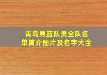 青岛男篮队员全队名单简介图片及名字大全