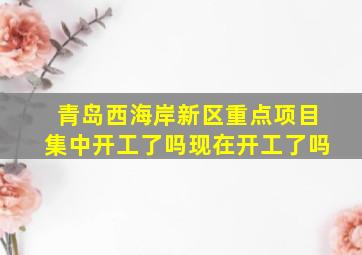 青岛西海岸新区重点项目集中开工了吗现在开工了吗