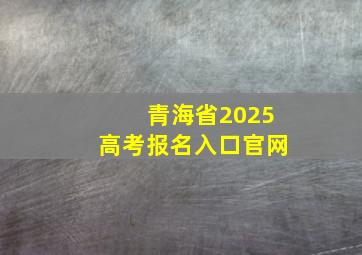 青海省2025高考报名入口官网