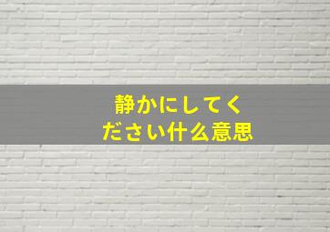 静かにしてください什么意思