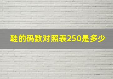 鞋的码数对照表250是多少