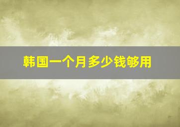 韩国一个月多少钱够用