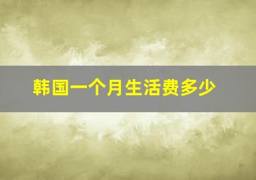 韩国一个月生活费多少