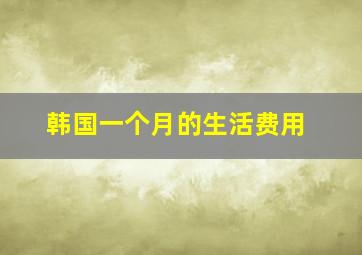 韩国一个月的生活费用