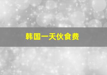 韩国一天伙食费