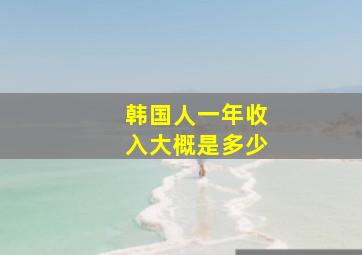 韩国人一年收入大概是多少