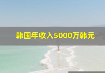 韩国年收入5000万韩元