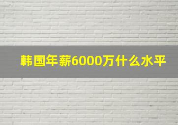 韩国年薪6000万什么水平