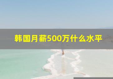 韩国月薪500万什么水平