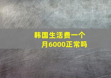 韩国生活费一个月6000正常吗