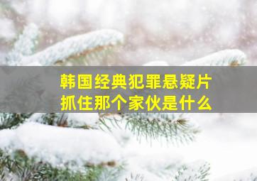 韩国经典犯罪悬疑片抓住那个家伙是什么