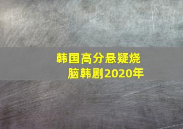 韩国高分悬疑烧脑韩剧2020年