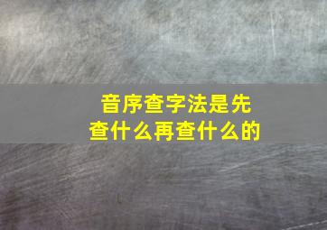 音序查字法是先查什么再查什么的