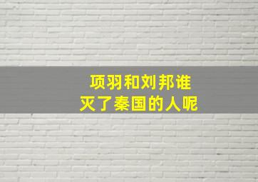 项羽和刘邦谁灭了秦国的人呢