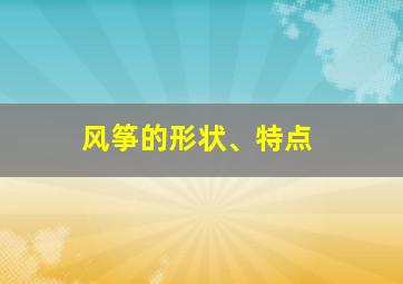 风筝的形状、特点