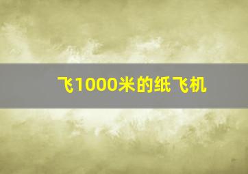 飞1000米的纸飞机