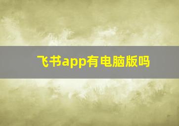 飞书app有电脑版吗