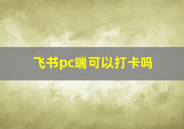 飞书pc端可以打卡吗