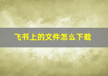 飞书上的文件怎么下载