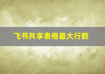 飞书共享表格最大行数