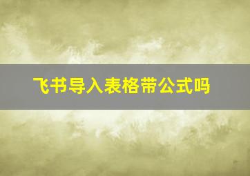 飞书导入表格带公式吗