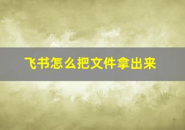 飞书怎么把文件拿出来