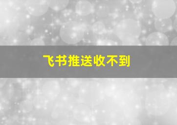 飞书推送收不到