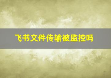 飞书文件传输被监控吗