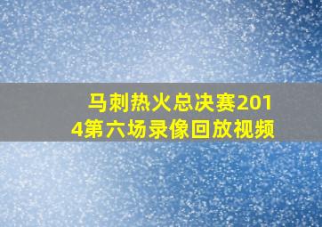 马刺热火总决赛2014第六场录像回放视频