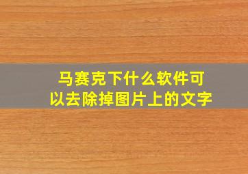 马赛克下什么软件可以去除掉图片上的文字