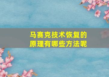 马赛克技术恢复的原理有哪些方法呢