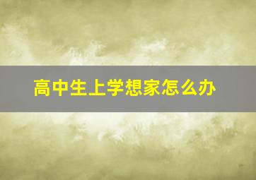 高中生上学想家怎么办