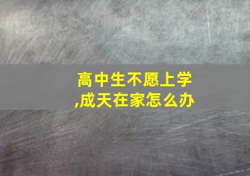 高中生不愿上学,成天在家怎么办