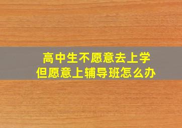 高中生不愿意去上学但愿意上辅导班怎么办