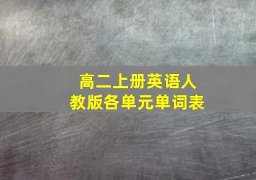 高二上册英语人教版各单元单词表