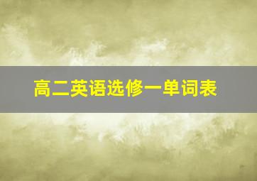 高二英语选修一单词表