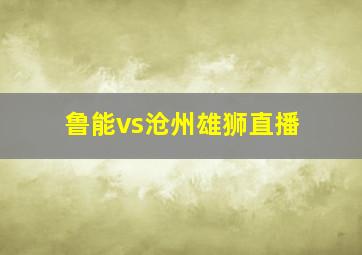 鲁能vs沧州雄狮直播