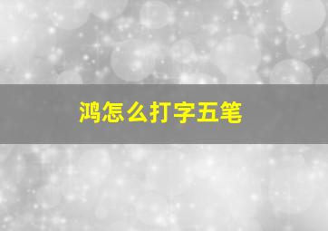 鸿怎么打字五笔