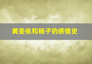 黄圣依和杨子的感情史