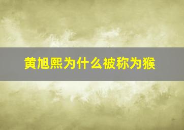 黄旭熙为什么被称为猴