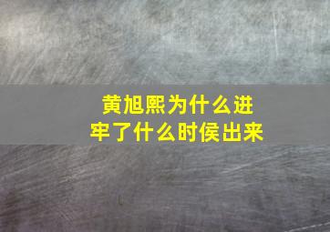 黄旭熙为什么进牢了什么时侯出来