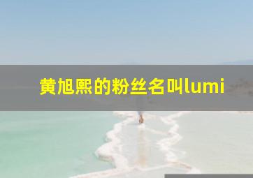 黄旭熙的粉丝名叫lumi