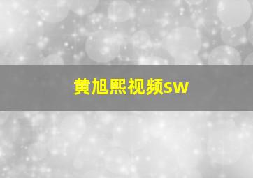 黄旭熙视频sw