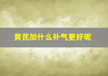 黄芪加什么补气更好呢