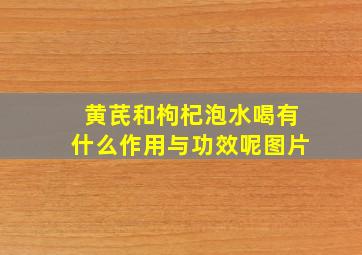 黄芪和枸杞泡水喝有什么作用与功效呢图片