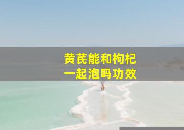 黄芪能和枸杞一起泡吗功效