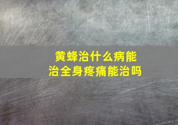 黄蜂治什么病能治全身疼痛能治吗