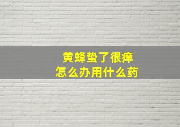 黄蜂蛰了很痒怎么办用什么药