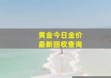 黄金今日金价最新回收查询